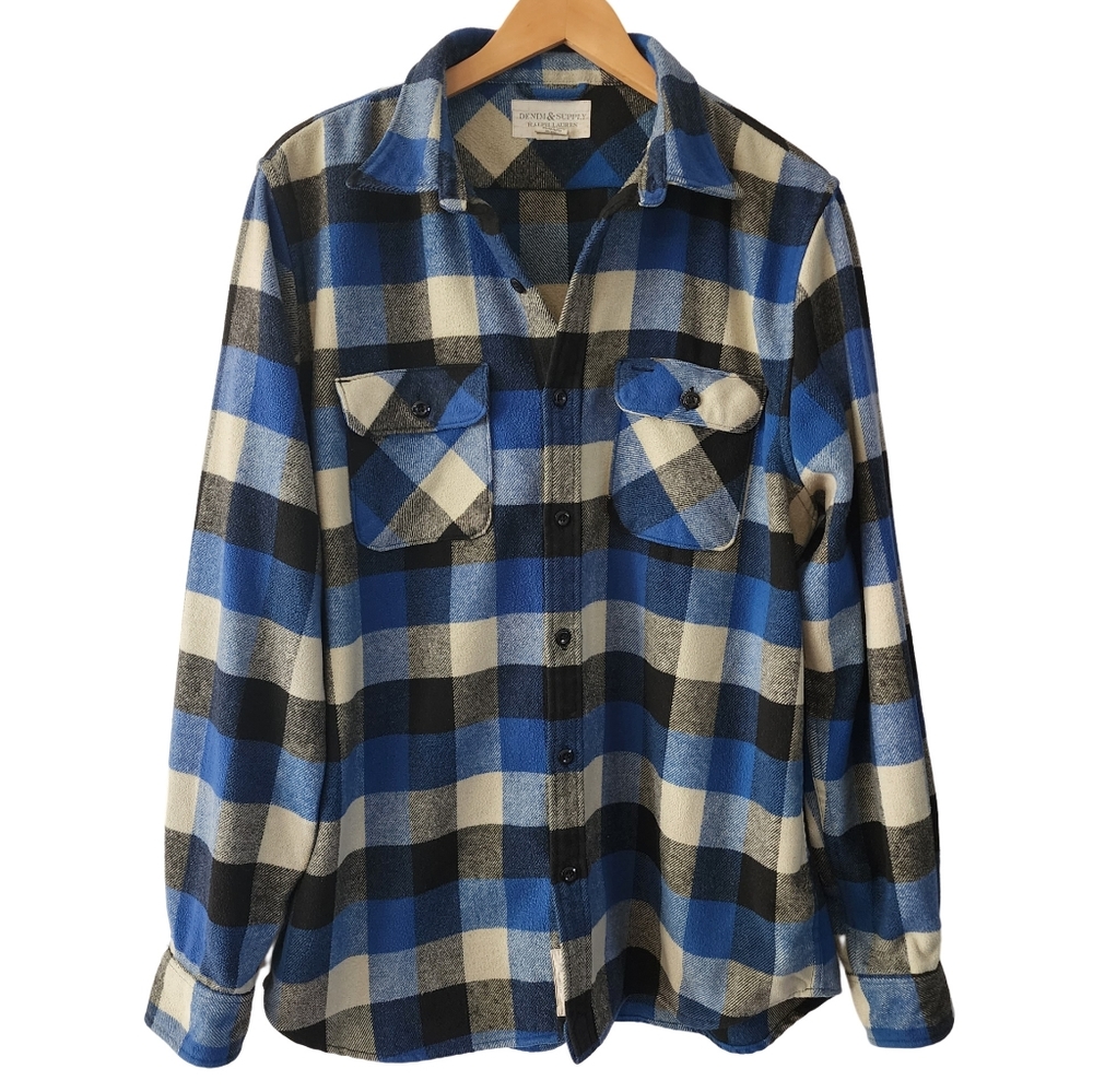 Denim & Supply Ralph Lauren Wool Blend Button Up Plaid Shirt